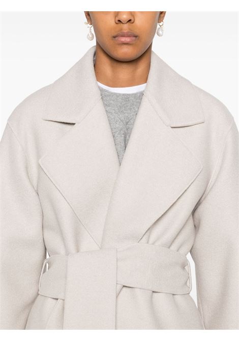 Almond white belted virgin wool coat Harris wharf london - women HARRIS WHARF LONDON | A1425MLK120